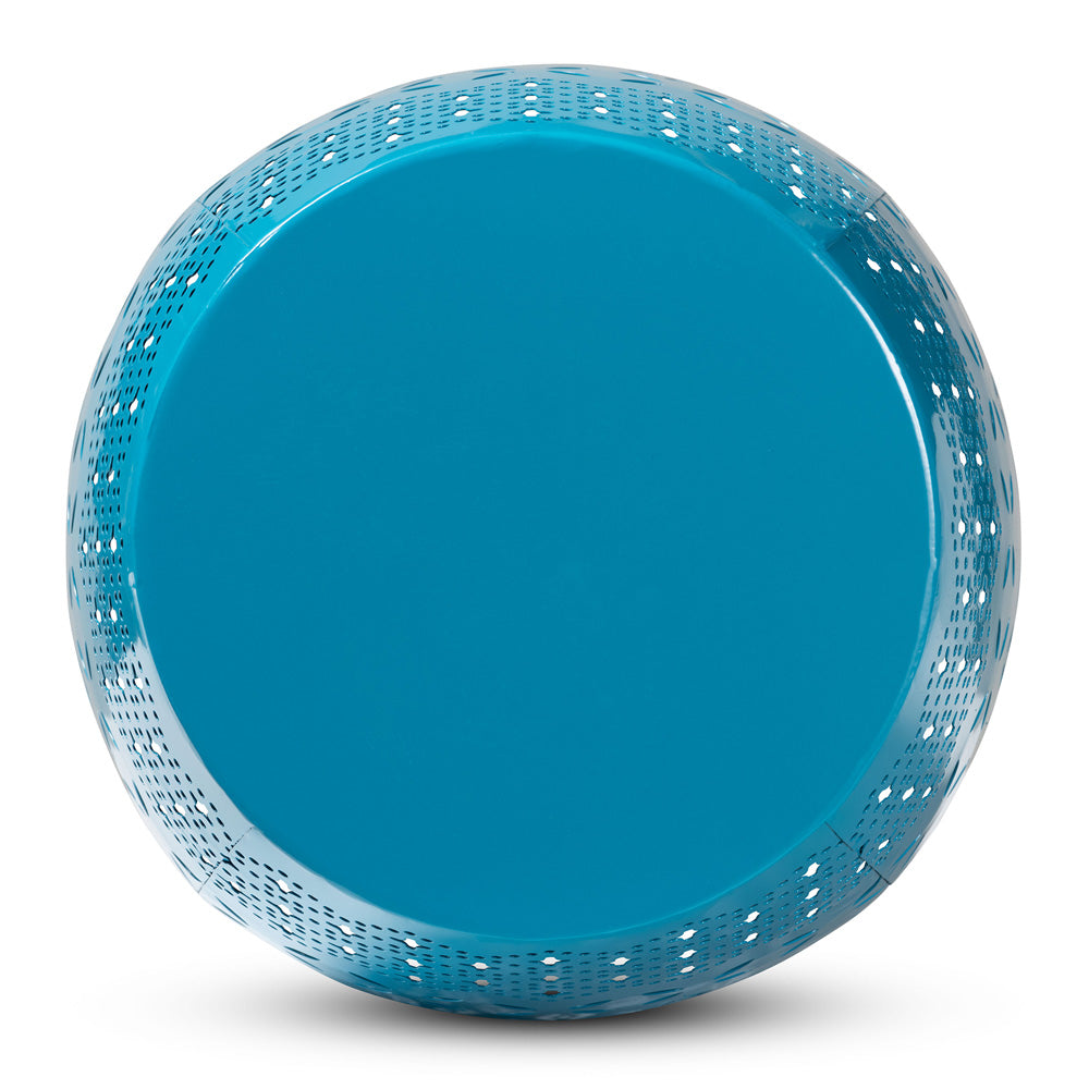 Baxton Studio - Lavinia Outdoor Side Table in Blue - H01-97938C Blue Metal Side Table view 3
