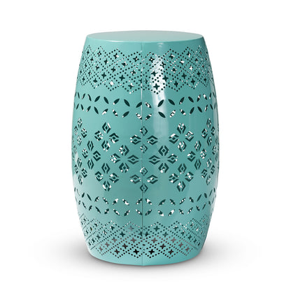 Baxton Studio - Lavinia Outdoor Side Table in Teal - H01-97939E Teal Metal Side Table view 1
