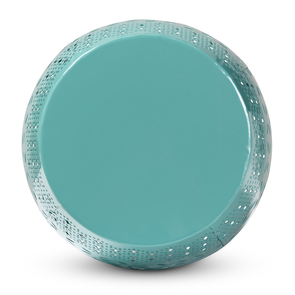 Baxton Studio - Lavinia Outdoor Side Table in Teal - H01-97939E Teal Metal Side Table view 3