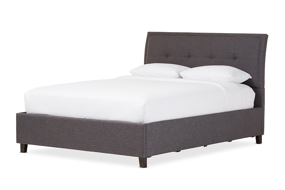 Baxton Studio - Lea Storage Bed - BBT6572-Dark Grey-Queen-Storage Bed view 1