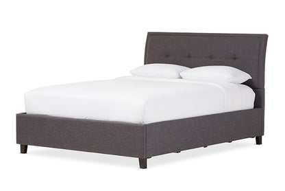 Baxton Studio - Lea Storage Bed - BBT6572-Dark Grey-Queen-Storage Bed view 1