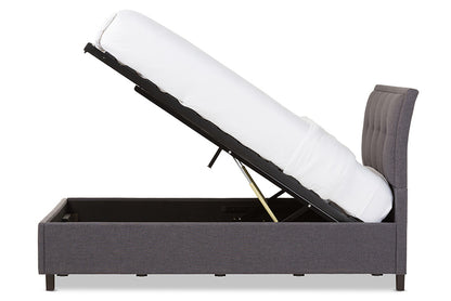 Baxton Studio - Lea Storage Bed - BBT6572-Dark Grey-Queen-Storage Bed view 4
