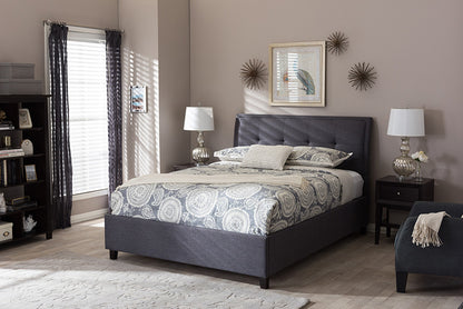 Baxton Studio - Lea Storage Bed - BBT6572-Dark Grey-Queen-Storage Bed view 5