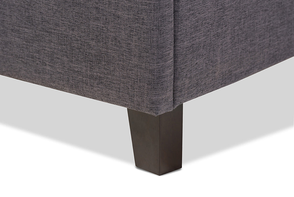 Baxton Studio - Lea Storage Bed - BBT6572-Dark Grey-Queen-Storage Bed view 7