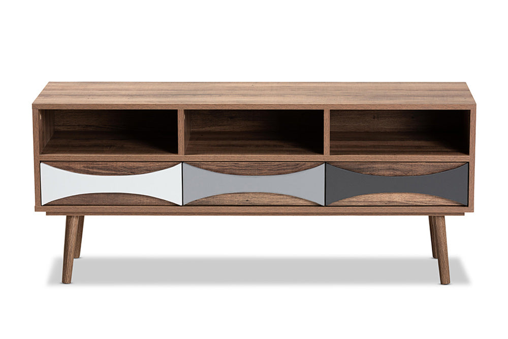 Baxton Studio - Leane TV Stand - ASP-1-Natural/White/Grey view 3