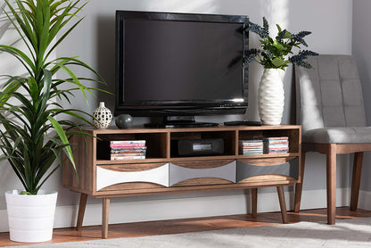 Baxton Studio - Leane TV Stand - ASP-1-Natural/White/Grey view 5