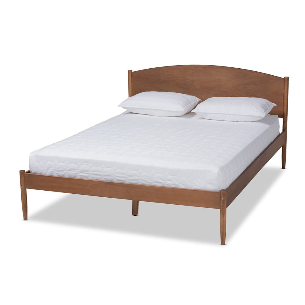 Baxton Studio - LeaNora Queen Size Bed in Ash walnut - MG0006-Ash Walnut-Queen view 1