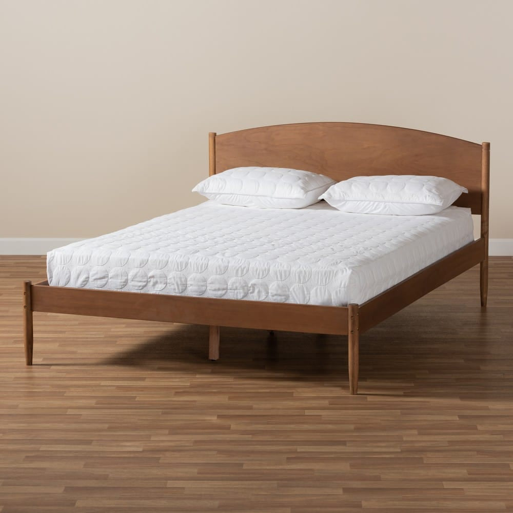 Baxton Studio - LeaNora Queen Size Bed in Ash walnut - MG0006-Ash Walnut-Queen view 7