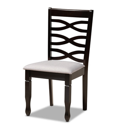 Baxton Studio - Leda Dining Set in Grey/Dark Brown - Leda-Grey/Dark Brown-5PC Dining Set view 2