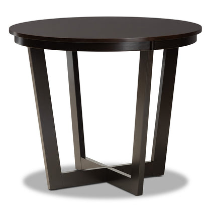 Baxton Studio - Leda Dining Set in Grey/Dark Brown - Leda-Grey/Dark Brown-5PC Dining Set view 3