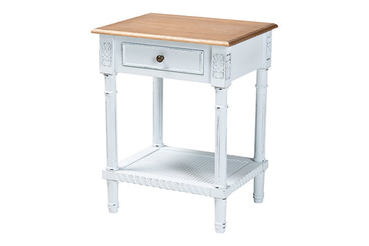 Baxton Studio - Legrand End Table - JY23B395-Wooden White/Light Brown-ET view 1