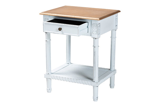 Baxton Studio - Legrand End Table - JY23B395-Wooden White/Light Brown-ET view 2