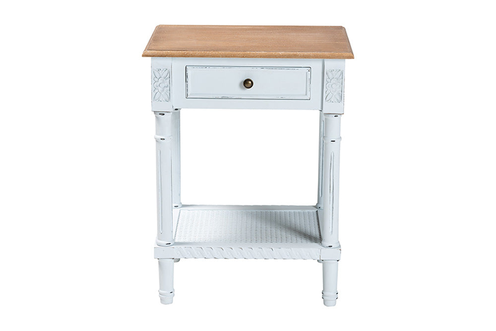 Baxton Studio - Legrand End Table - JY23B395-Wooden White/Light Brown-ET view 3