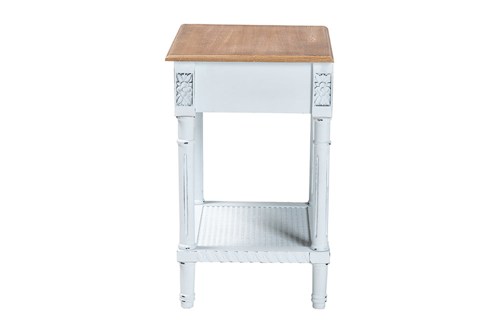 Baxton Studio - Legrand End Table - JY23B395-Wooden White/Light Brown-ET view 4