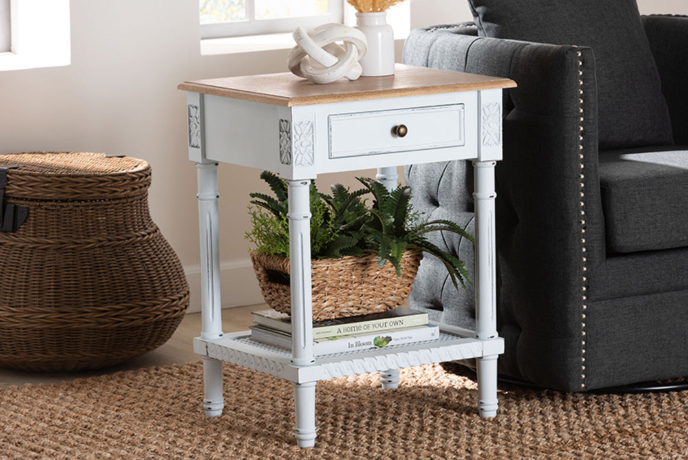 Baxton Studio - Legrand End Table - JY23B395-Wooden White/Light Brown-ET view 5