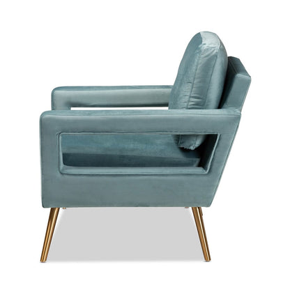 Baxton Studio - Leland Chair in Light Blue/Gold - TSF-6729-Light Blue/Gold-CC view 3