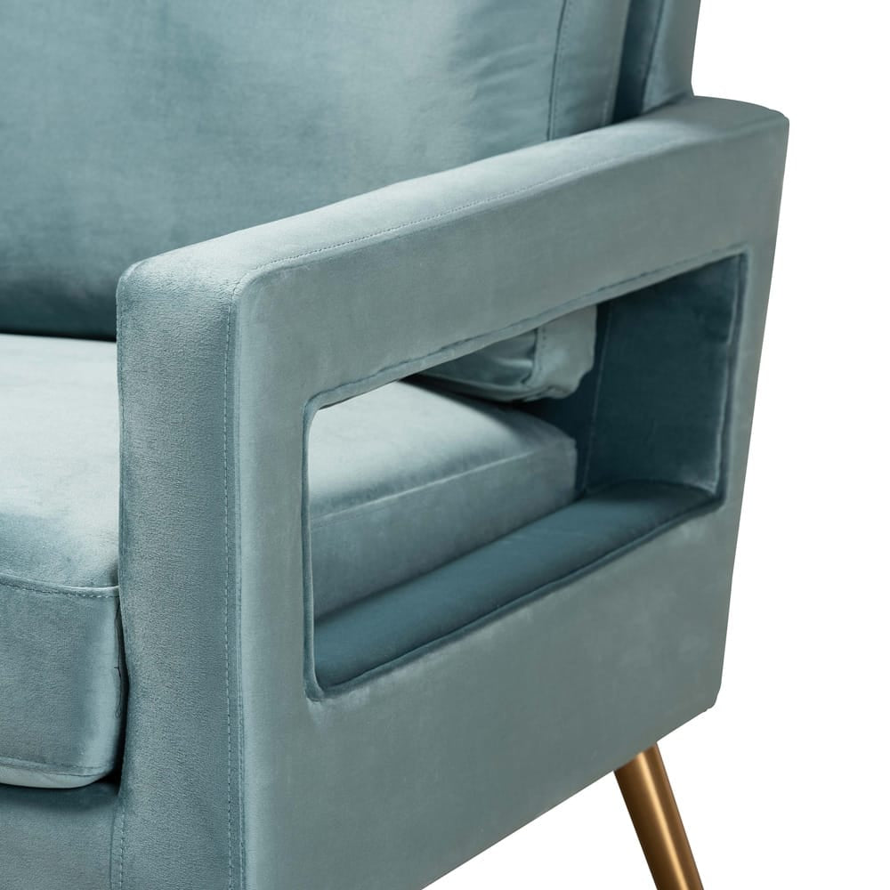 Baxton Studio - Leland Chair in Light Blue/Gold - TSF-6729-Light Blue/Gold-CC view 5
