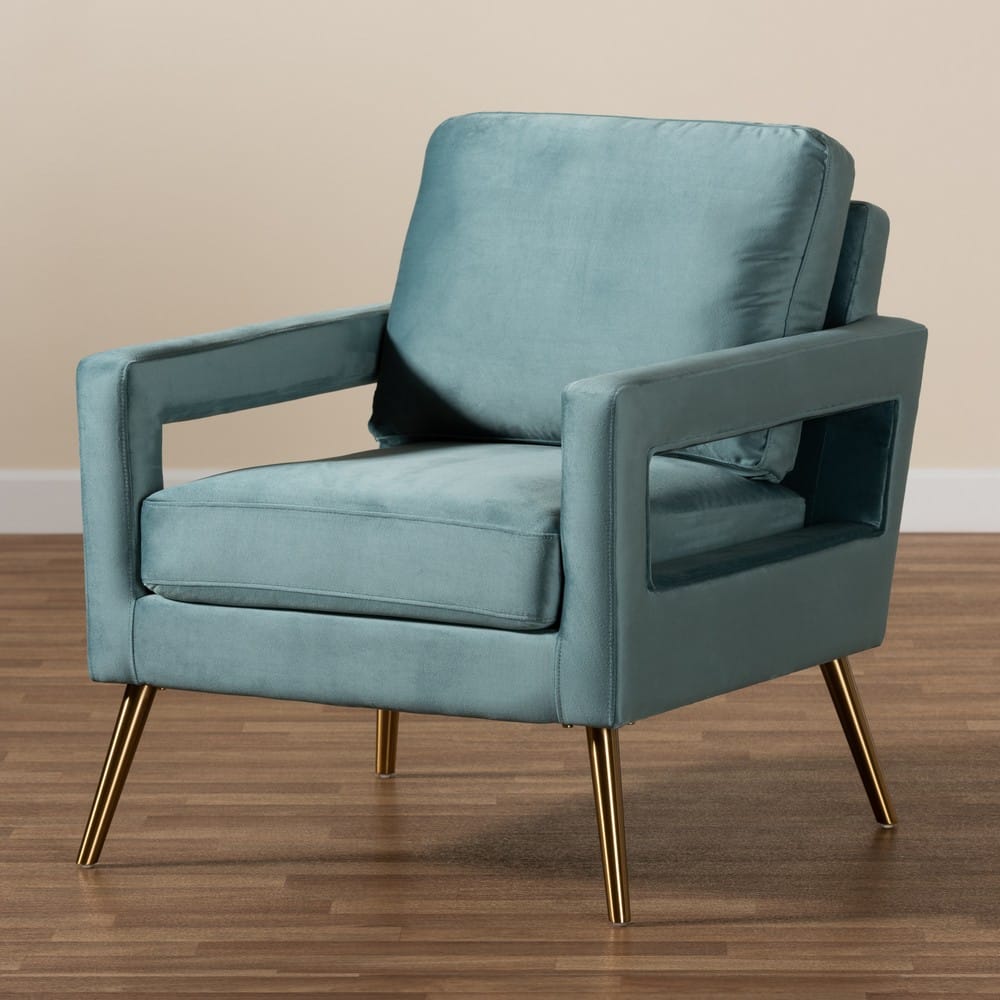 Baxton Studio - Leland Chair in Light Blue/Gold - TSF-6729-Light Blue/Gold-CC view 8