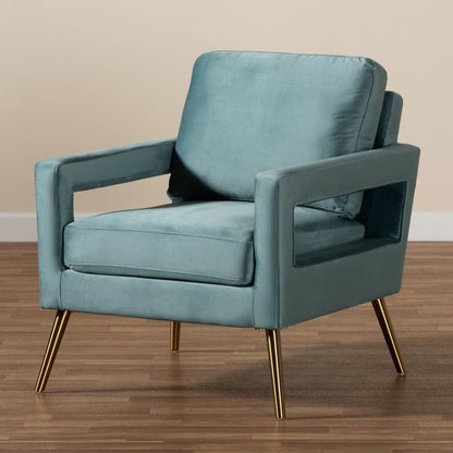 Baxton Studio - Leland Chair in Light Blue/Gold - TSF-6729-Light Blue/Gold-CC view 8