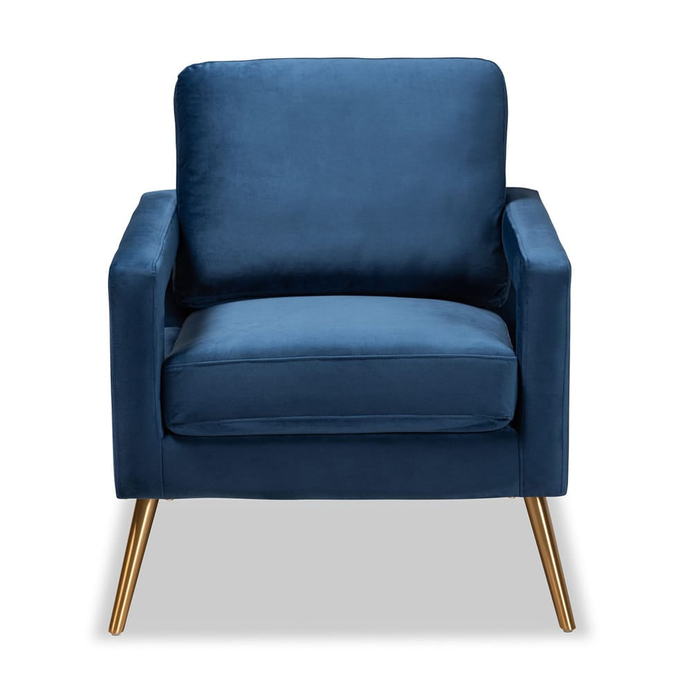 Baxton Studio - Leland Chair in Navy Blue/Gold - TSF-6729-Navy Blue/Gold-CC view 2