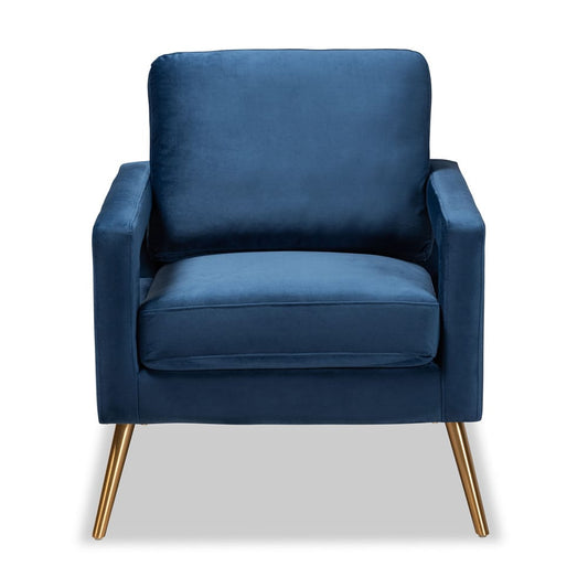 Baxton Studio - Leland Chair in Navy Blue/Gold - TSF-6729-Navy Blue/Gold-CC view 2