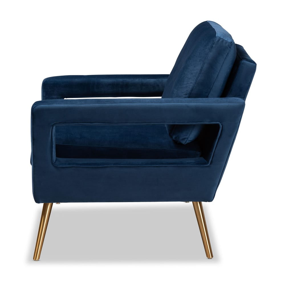 Baxton Studio - Leland Chair in Navy Blue/Gold - TSF-6729-Navy Blue/Gold-CC view 3