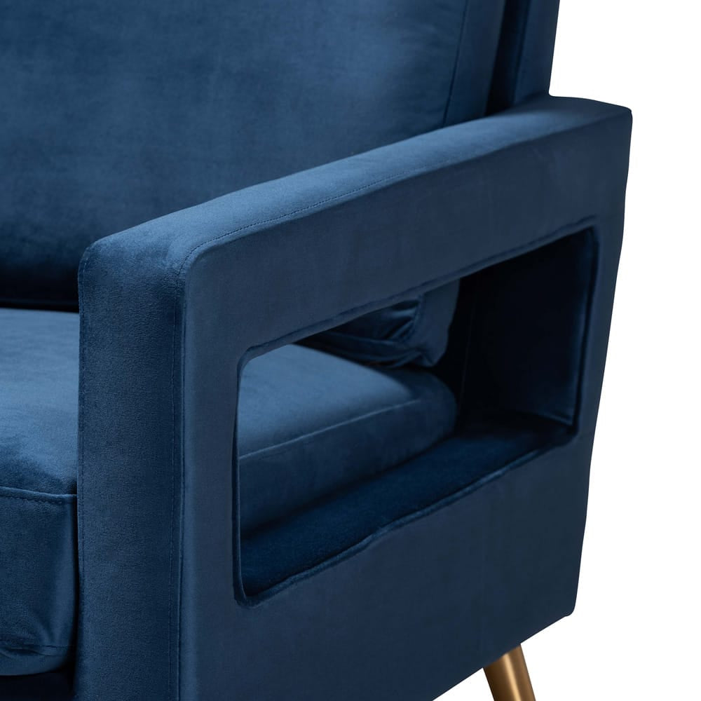 Baxton Studio - Leland Chair in Navy Blue/Gold - TSF-6729-Navy Blue/Gold-CC view 5