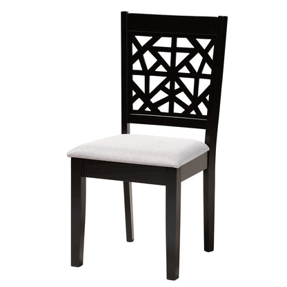 Baxton Studio - Lena Dining Set in Grey/Dark Brown - Lena-Grey/Dark Brown-5PC Dining Set view 2