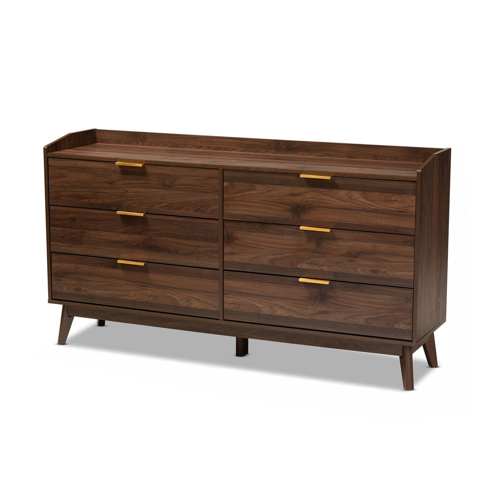 Baxton Studio - Lena Dresser in Walnut - LV4COD4231WI-Columbia-6DW-Dresser view 1