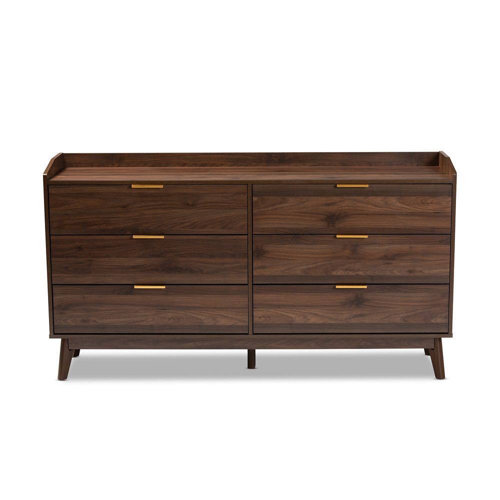 Baxton Studio - Lena Dresser in Walnut - LV4COD4231WI-Columbia-6DW-Dresser view 2