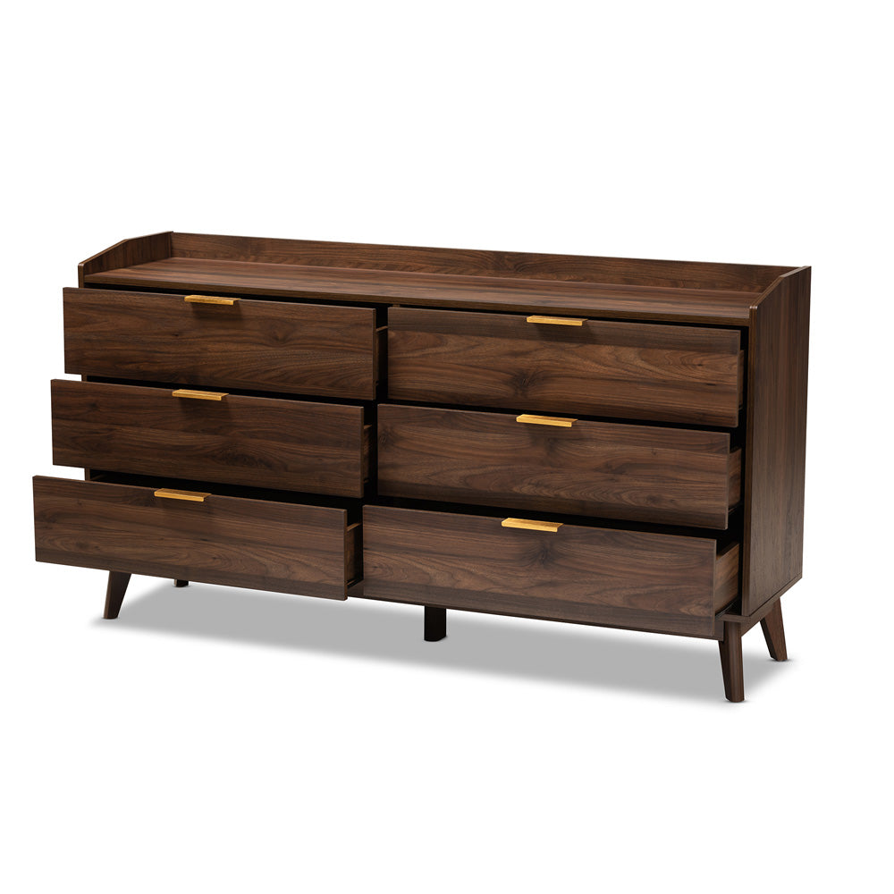 Baxton Studio - Lena Dresser in Walnut - LV4COD4231WI-Columbia-6DW-Dresser view 3