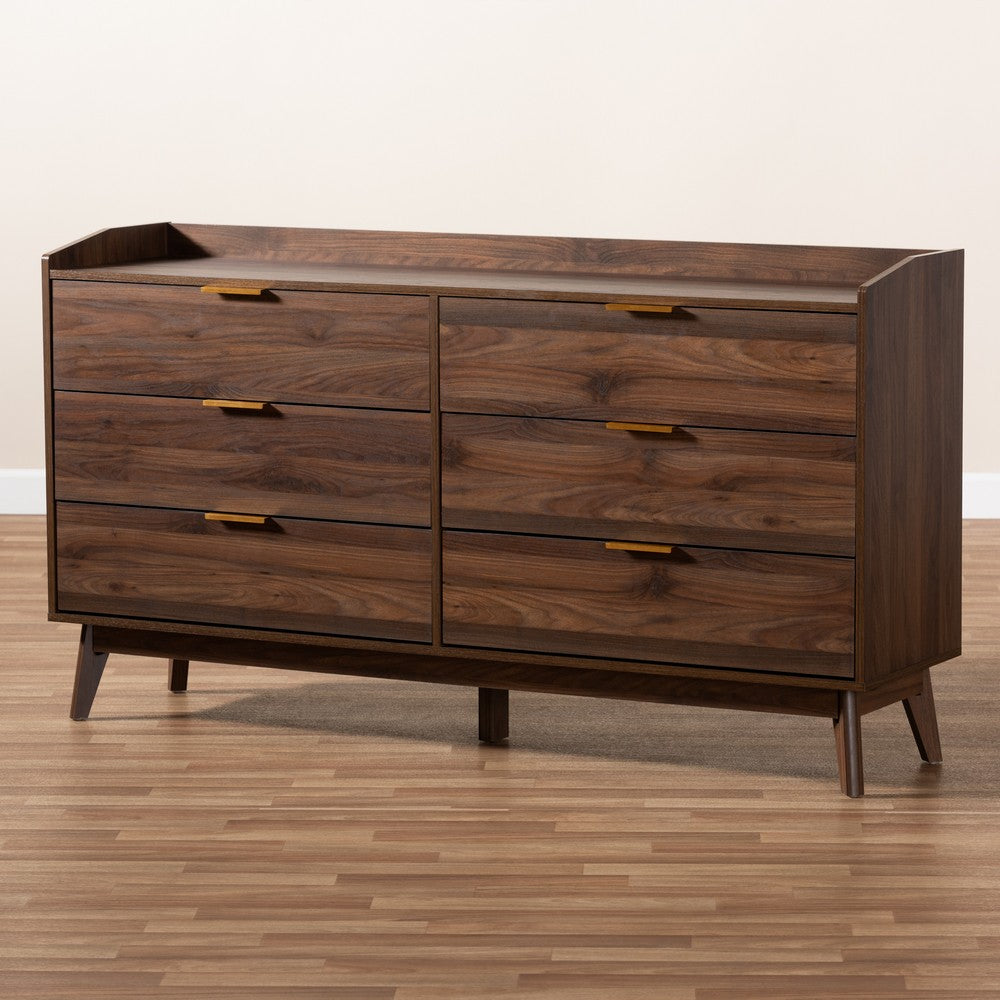 Baxton Studio - Lena Dresser in Walnut - LV4COD4231WI-Columbia-6DW-Dresser view 7