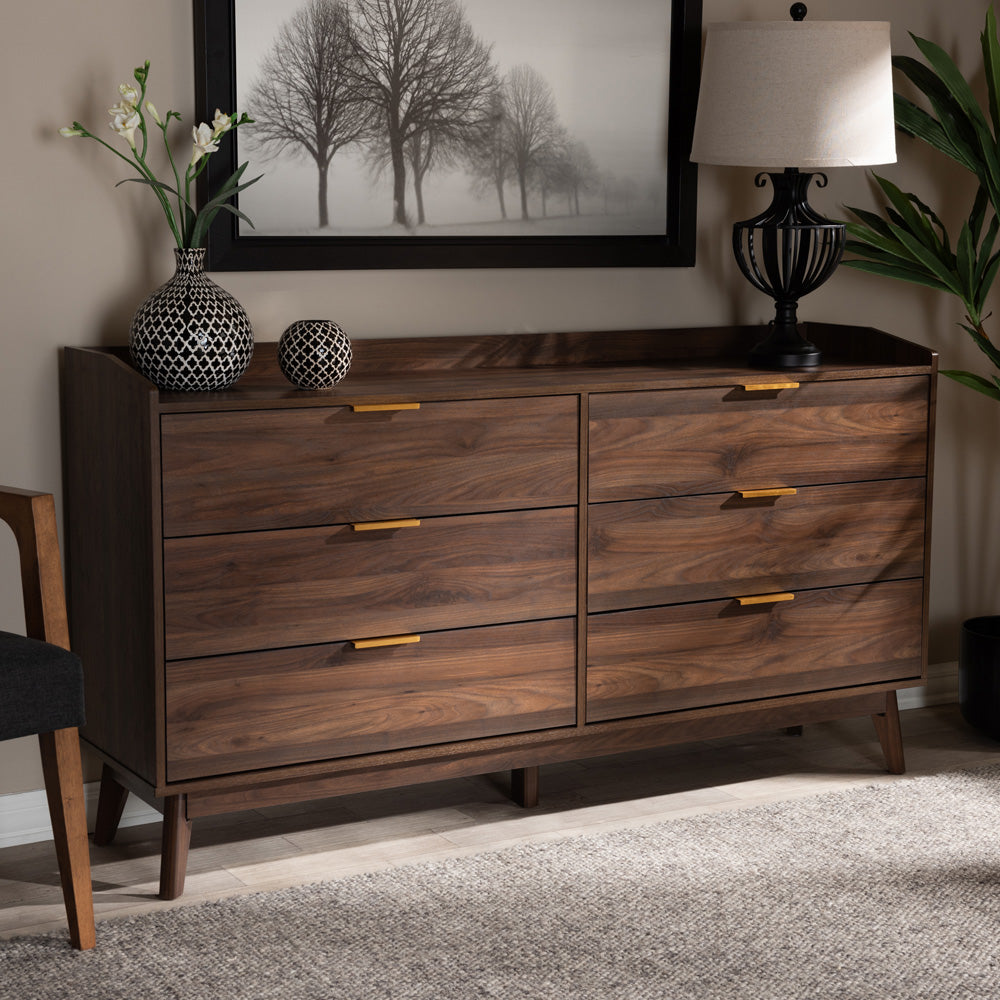 Baxton Studio - Lena Dresser in Walnut - LV4COD4231WI-Columbia-6DW-Dresser view 8