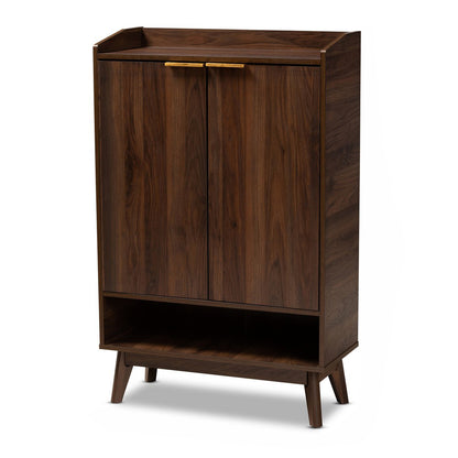 Baxton Studio - Lena Shoe Cabinet in Walnut - LV4SC4150WI-Columbia-Shoe Cabinet view 1