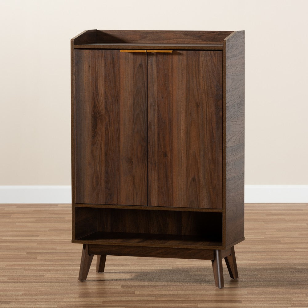 Baxton Studio - Lena Shoe Cabinet in Walnut - LV4SC4150WI-Columbia-Shoe Cabinet view 7