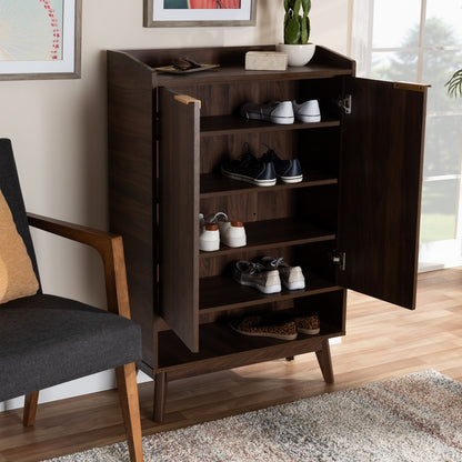 Baxton Studio - Lena Shoe Cabinet in Walnut - LV4SC4150WI-Columbia-Shoe Cabinet view 8
