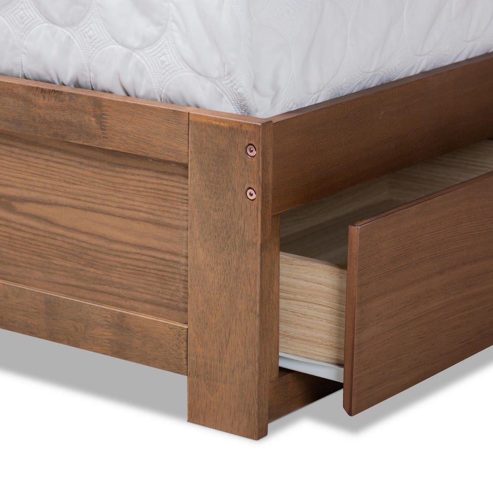 Baxton Studio - Lene King Size Bed in Ash walnut/grey - Lene-Dark Grey/Ash Walnut-King view 7