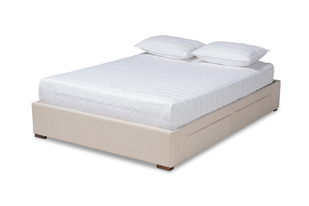 Baxton Studio - Leni King Size Bed - CF9045-Beige-King view 1