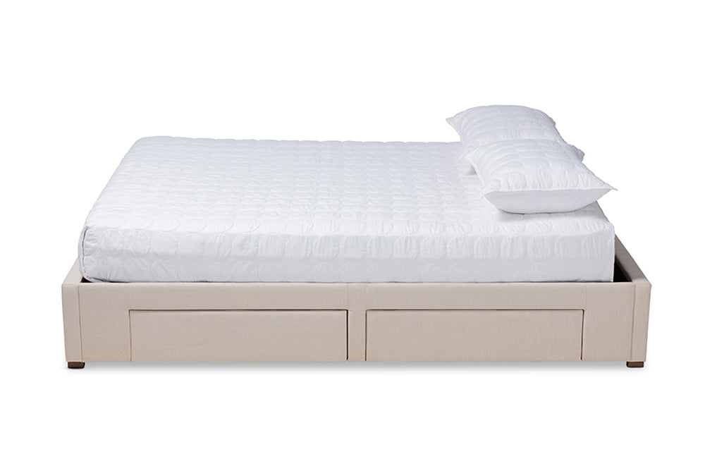 Baxton Studio - Leni King Size Bed - CF9045-Beige-King view 3