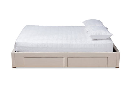 Baxton Studio - Leni King Size Bed - CF9045-Beige-King view 3