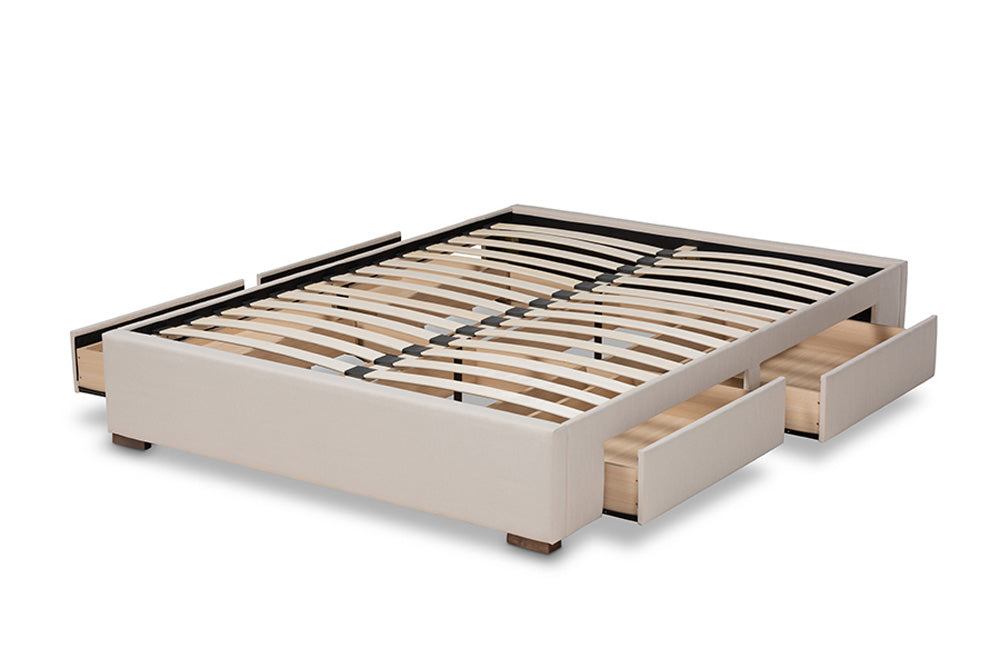 Baxton Studio - Leni King Size Bed - CF9045-Beige-King view 6