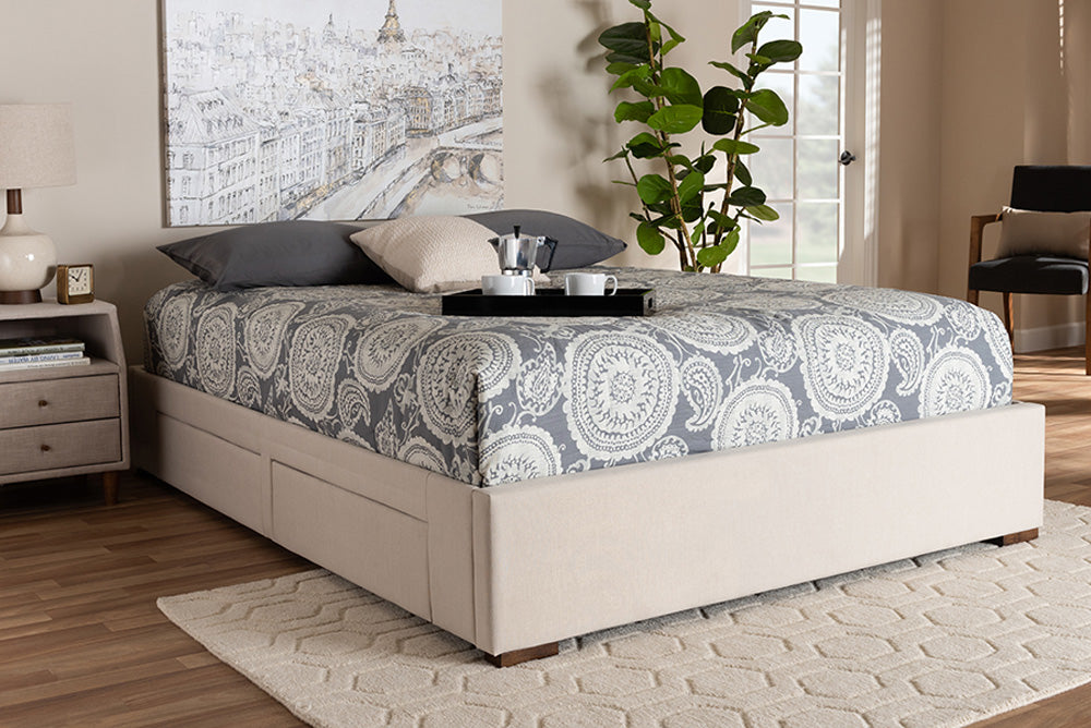 Baxton Studio - Leni King Size Bed - CF9045-Beige-King view 8
