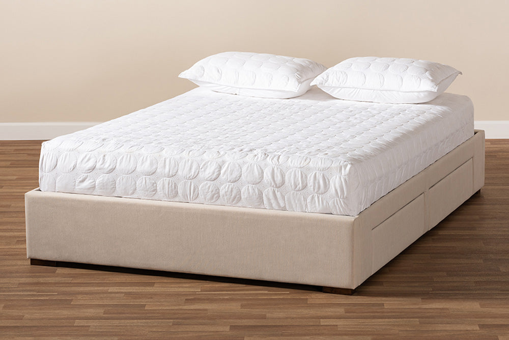 Baxton Studio - Leni King Size Bed - CF9045-Beige-King view 9