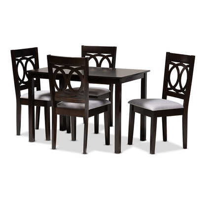 Baxton Studio - LeNoir Dining Set in Gray/Espresso - RH315C-Grey/Dark Brown-5PC Dining Set view 1