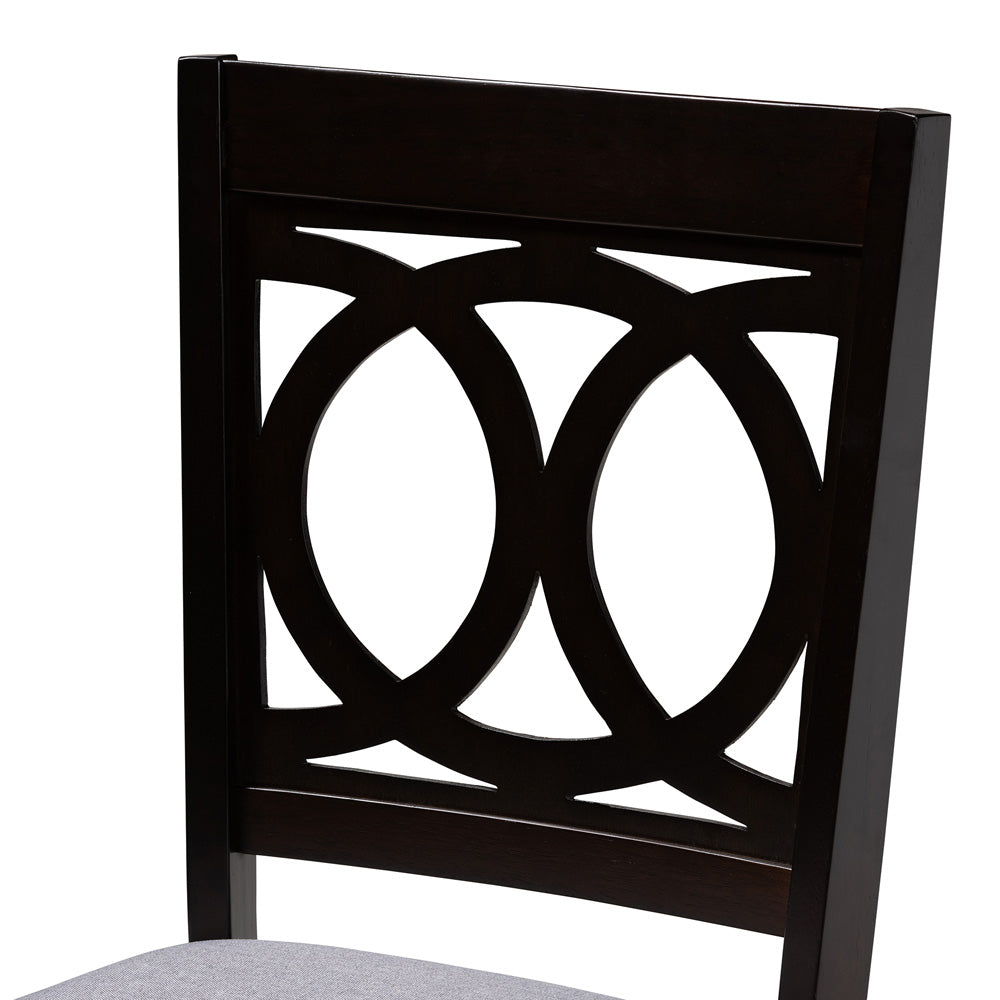 Baxton Studio - LeNoir Dining Set in Gray/Espresso - RH315C-Grey/Dark Brown-5PC Dining Set view 2