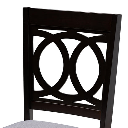 Baxton Studio - LeNoir Dining Set in Gray/Espresso - RH315C-Grey/Dark Brown-5PC Dining Set view 2