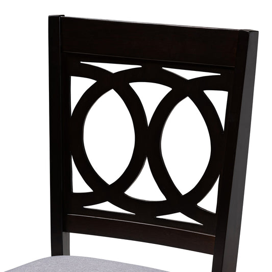 Baxton Studio - LeNoir Dining Set in Gray/Espresso - RH315C-Grey/Dark Brown-5PC Dining Set view 2