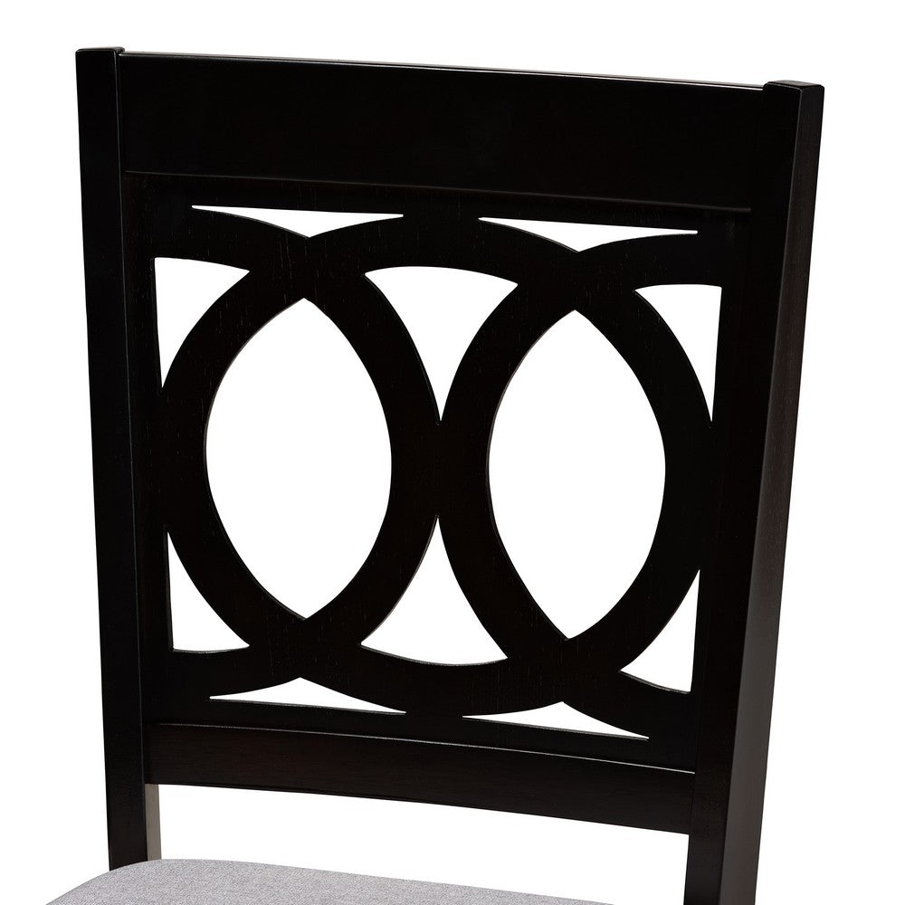 Baxton Studio - LeNoir Dining Set in Grey/Espresso - RH315C-Grey/Dark Brown-7PC Dining Set view 4