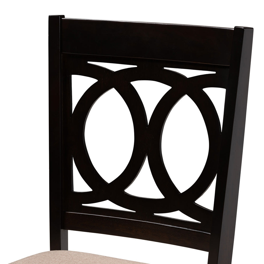 Baxton Studio - LeNoir Dining Set in Sand Brown/Espresso - RH315C-Sand/Dark Brown-5PC Dining Set view 2