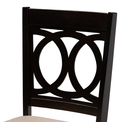 Baxton Studio - LeNoir Dining Set in Sand Brown/Espresso - RH315C-Sand/Dark Brown-5PC Dining Set view 2